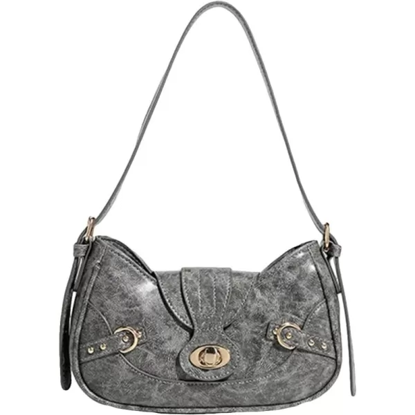 SweatyRocks Women's PU Leather Top Handle Y2k Shoulder Handbags Retro Classic Medium Clutch Purses