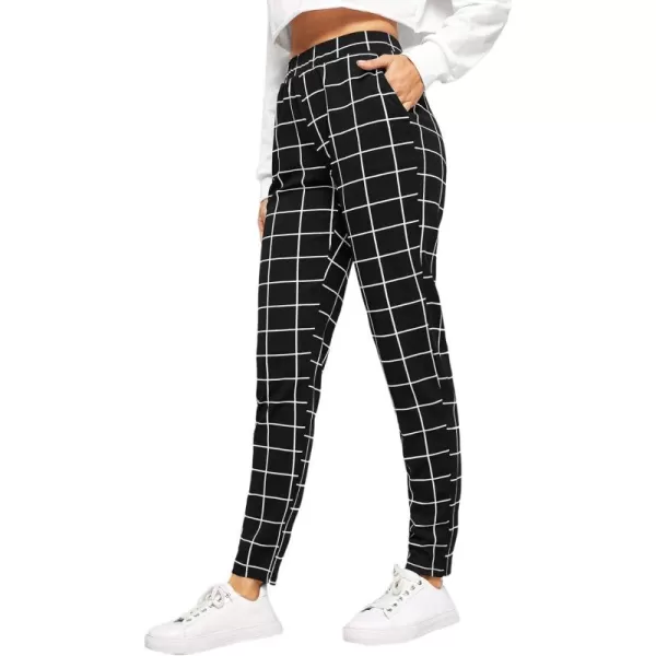 SweatyRocks Women's Pants Casual High Waist Skinny Leggings Stretchy Work Pants