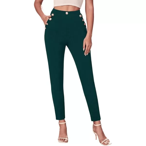 SweatyRocks Women's Pants Casual High Waist Skinny Leggings Stretchy Work Pants