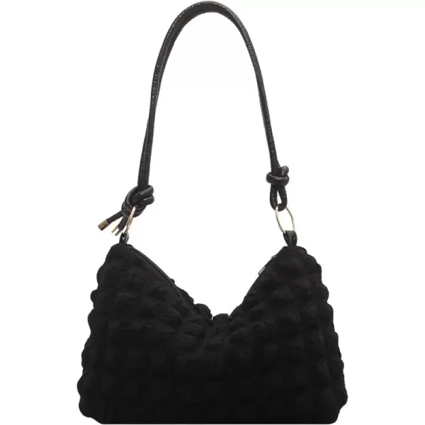 SweatyRocks Women's Popcorn Textured Bag Knot Strap Clutch Purse Square Bags Solid Shoulder Handbag