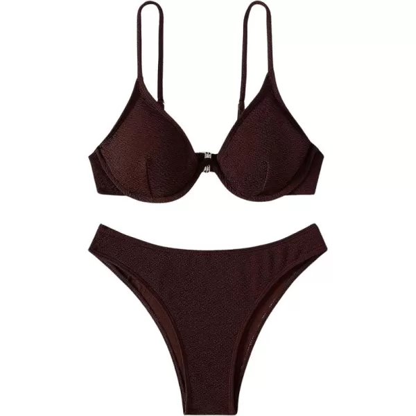 SweatyRocks Women's Sexy Bathing Suits Spaghetti Strap Floral Bikini Set Underwire Swimsuit