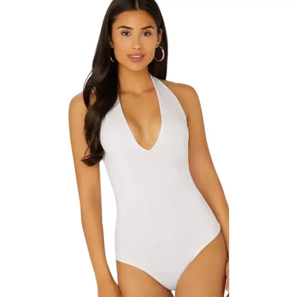 SweatyRocks Women's Sexy Deep V Sleeveless Backless Halter Leotard Bodysuit Romper
