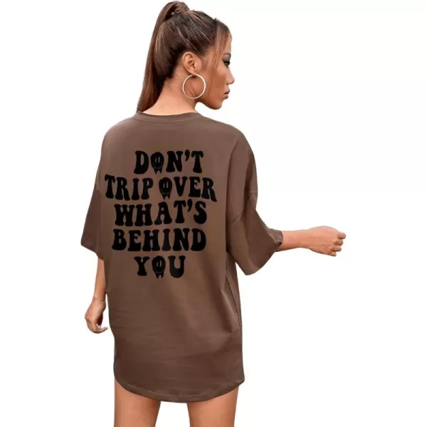 SweatyRocks Women's Short Sleeve Round Neck Tee Graphic Oversized T-Shirt