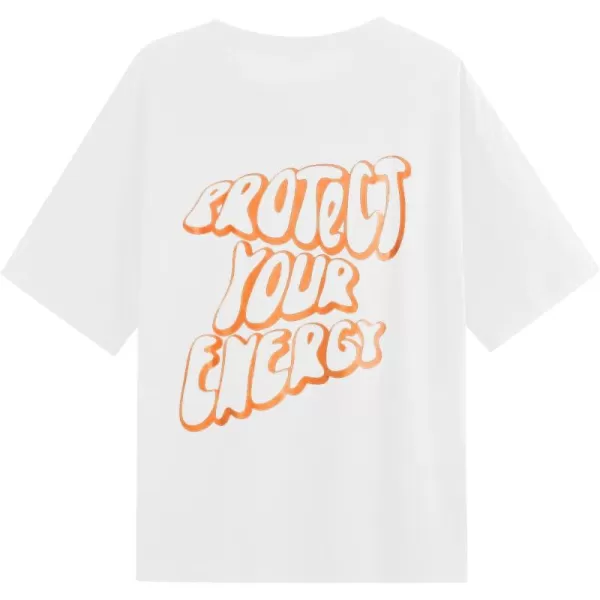 SweatyRocks Women's Short Sleeve Round Neck Tee Graphic Oversized T-Shirt
