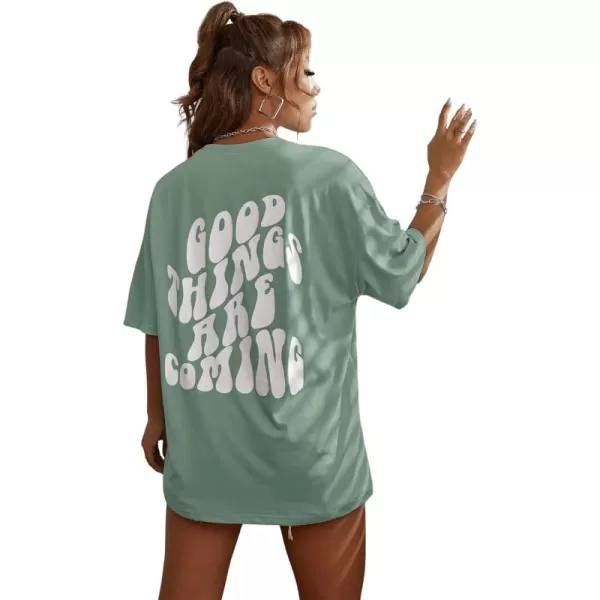 SweatyRocks Women's Short Sleeve Round Neck Tee Graphic Oversized T-Shirt
