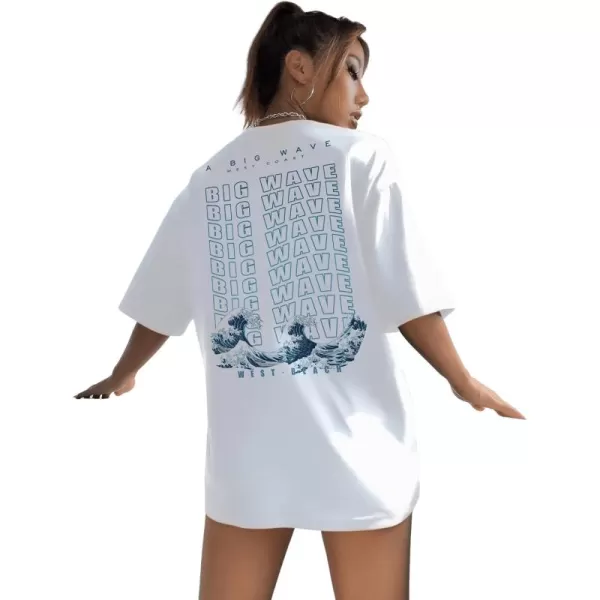 SweatyRocks Women's Short Sleeve Round Neck Tee Graphic Oversized T-Shirt