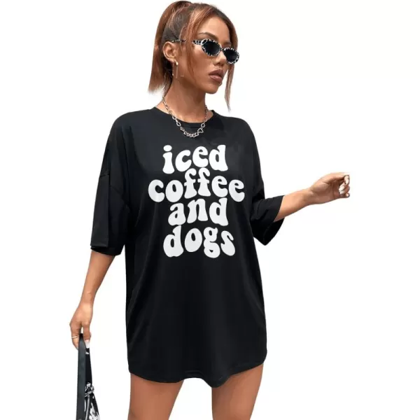 SweatyRocks Women's Short Sleeve Round Neck Tee Graphic Oversized T-Shirt