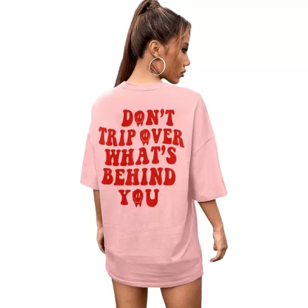 SweatyRocks Women's Short Sleeve Round Neck Tee Graphic Oversized T-Shirt