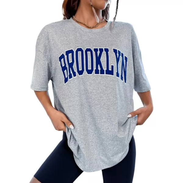 SweatyRocks Women's Short Sleeve Round Neck Tee Graphic Oversized T-Shirt