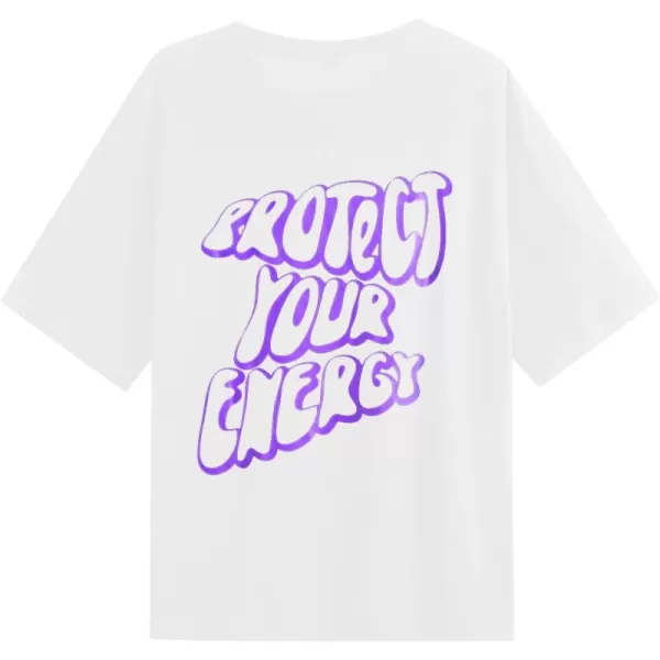 SweatyRocks Women's Short Sleeve Round Neck Tee Graphic Oversized T-Shirt