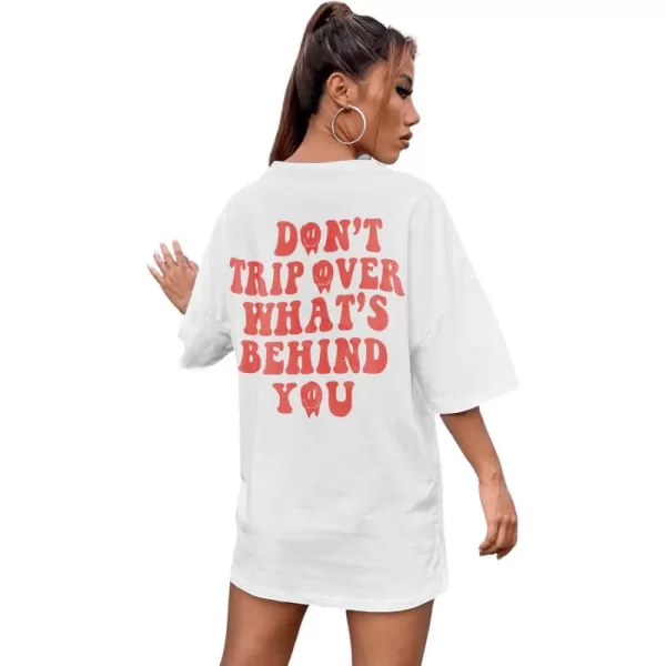 SweatyRocks Women's Short Sleeve Round Neck Tee Graphic Oversized T-Shirt
