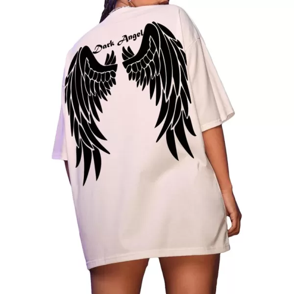 SweatyRocks Women's Short Sleeve Round Neck Tee Graphic Oversized T-Shirt