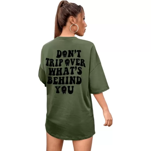 SweatyRocks Women's Short Sleeve Round Neck Tee Graphic Oversized T-Shirt