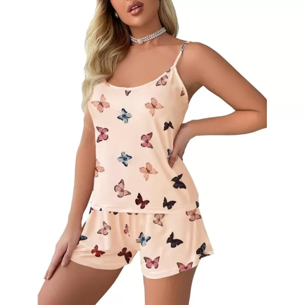 SweatyRocks Women's Sleepwear Set Plaid Print Cami Top and Elastic Waist Short Pajama Set