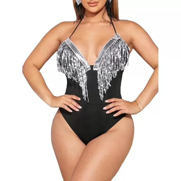 SweatyRocks Women's Sleeveless Scoop Neck High Cut Skinny Mesh Tank Top Bodysuit