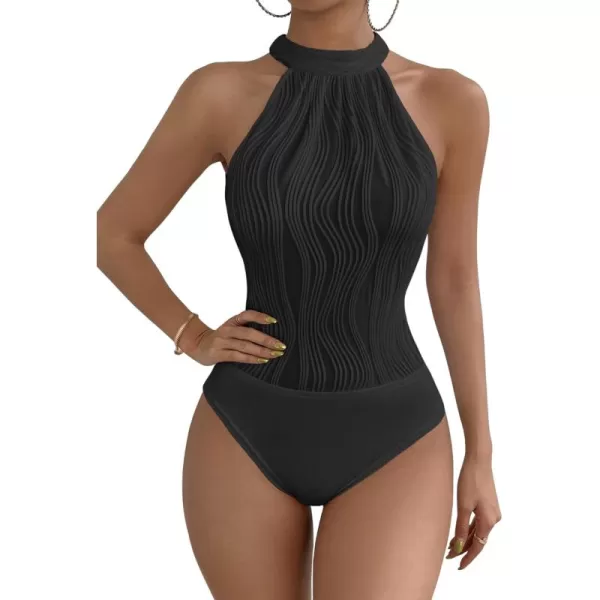 SweatyRocks Women's Sleeveless Scoop Neck High Cut Skinny Mesh Tank Top Bodysuit