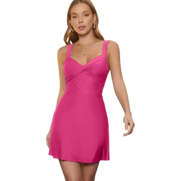 SweatyRocks Women's Sleeveless Twist Front Cami Dress Bodycon Ruched Mini Dresses