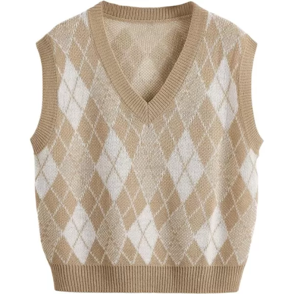 SweatyRocks Women's Sleeveless V Neck Knit Sweater Vest Skull Print Crop Tank Top
