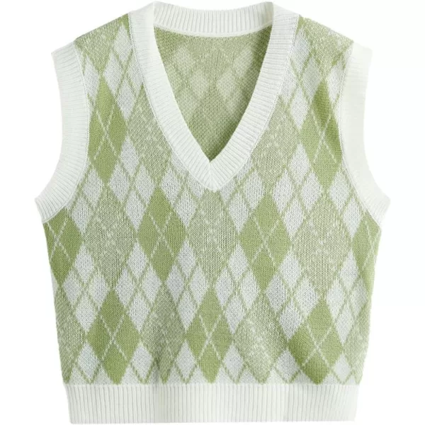 SweatyRocks Women's Sleeveless V Neck Knit Sweater Vest Skull Print Crop Tank Top