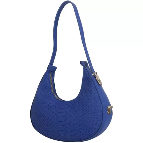 SweatyRocks Women's Snakeskin Embossed Hobo Bag Adjustable Strap Shoulder Handbag Solid Clutch Purse Round Bags