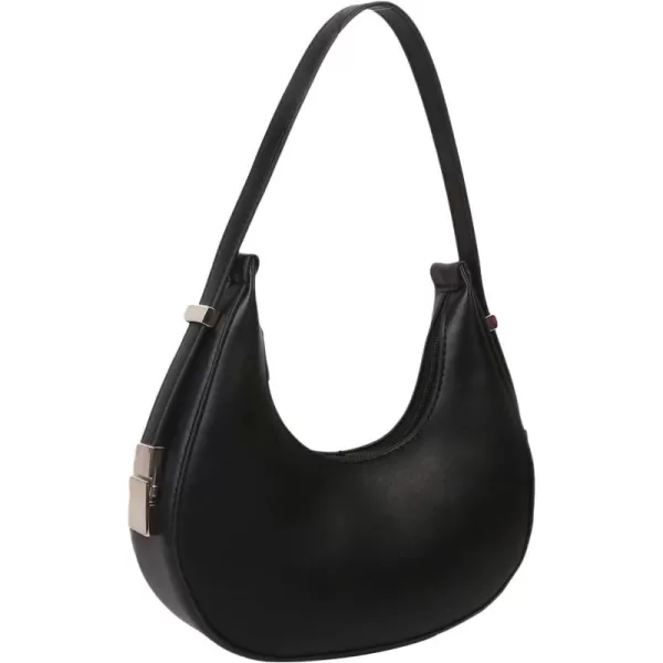 SweatyRocks Women's Snakeskin Embossed Hobo Bag Adjustable Strap Shoulder Handbag Solid Clutch Purse Round Bags