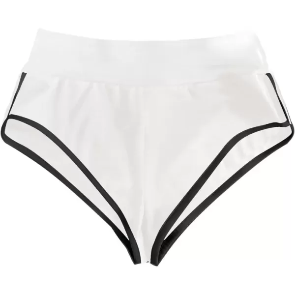 SweatyRocks Women's Sporty Elastic Waist Contrast Binding Booty Workout Biker Shorts