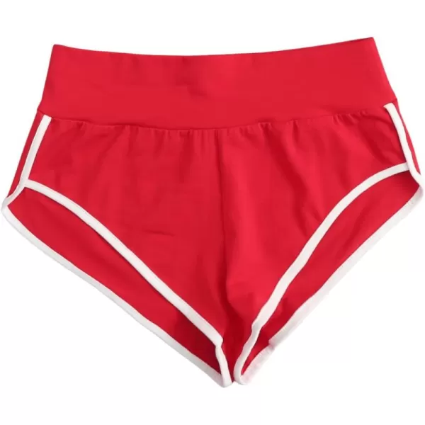 SweatyRocks Women's Sporty Elastic Waist Contrast Binding Booty Workout Biker Shorts