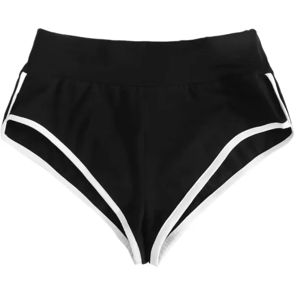 SweatyRocks Women's Sporty Elastic Waist Contrast Binding Booty Workout Biker Shorts