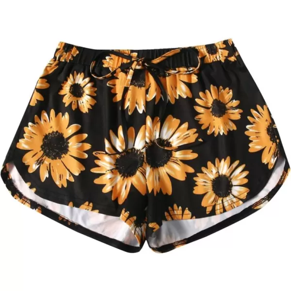 SweatyRocks Women's Summer Dolphin Running Workout Shorts Rainbow Stripe Short Pant