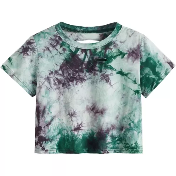 SweatyRocks Women's Summer Short Sleeve Tee Distressed Ripped Crop T-Shirt Tops