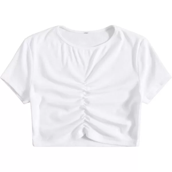 SweatyRocks Women's Summer Short Sleeve Tee Distressed Ripped Crop T-Shirt Tops