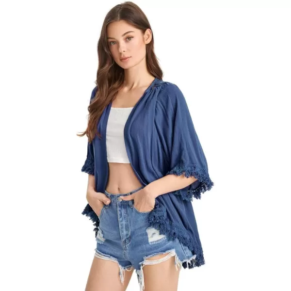 SweatyRocks Women's Tassel Kimono Fringe Cardigan Beachwear Cover up