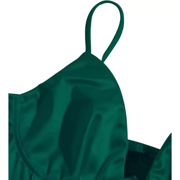 SweatyRocks Women's Basic Spaghetti Strap Slim Fit Bustier Satin Cami Crop Top