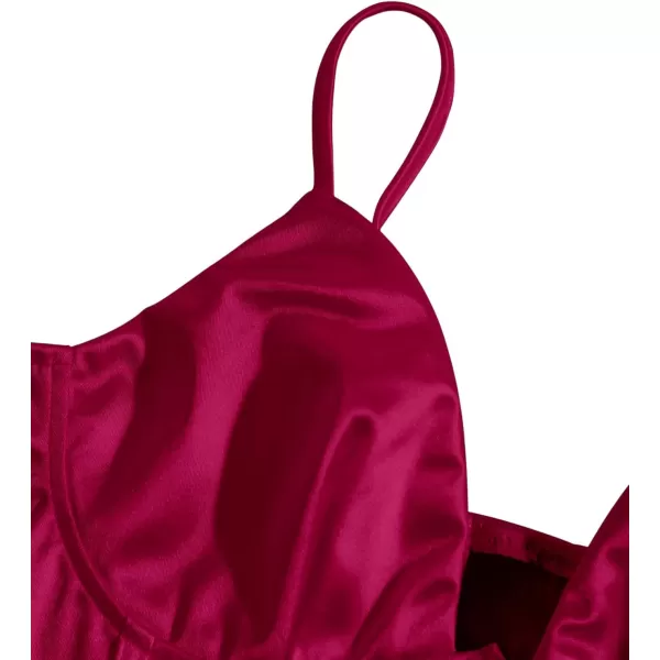 SweatyRocks Women's Basic Spaghetti Strap Slim Fit Bustier Satin Cami Crop Top