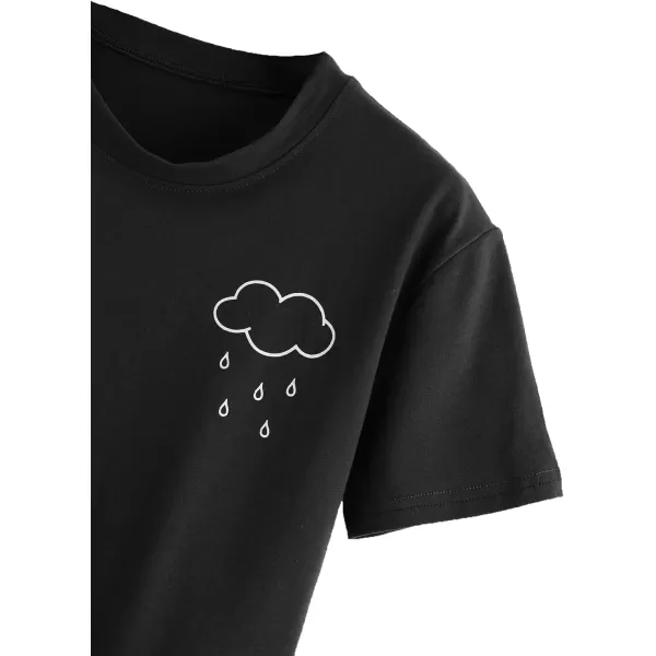 SweatyRocks Women's Cactus Print Crop Top Summer Short Sleeve Graphic T-Shirts