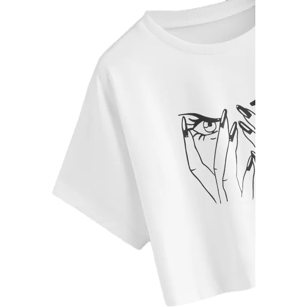 SweatyRocks Women's Cactus Print Crop Top Summer Short Sleeve Graphic T-Shirts