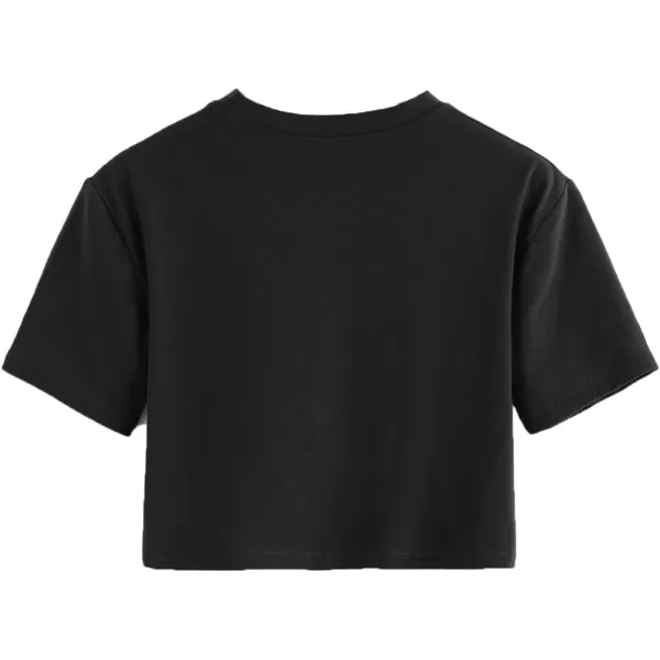 SweatyRocks Women's Cactus Print Crop Top Summer Short Sleeve Graphic T-Shirts
