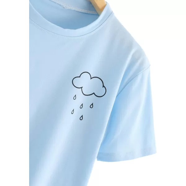 SweatyRocks Women's Cactus Print Crop Top Summer Short Sleeve Graphic T-Shirts
