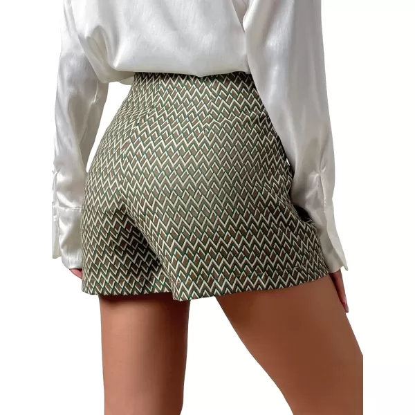 SweatyRocks Women's Casual High Waisted Shorts Pants Front Button Retro Vintage Shorts