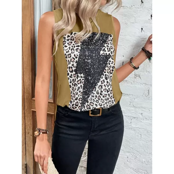 SweatyRocks Women's Casual Round Neck Tank Top Button Front Sleeveless Striped Shirt