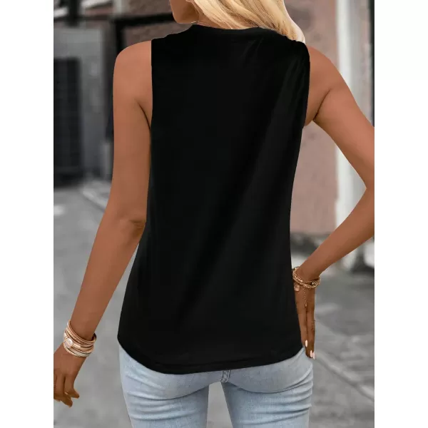 SweatyRocks Women's Casual Round Neck Tank Top Button Front Sleeveless Striped Shirt