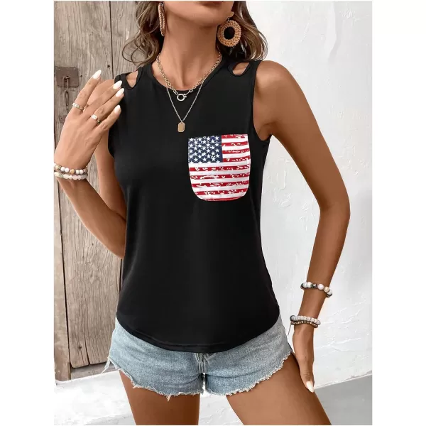 SweatyRocks Women's Casual Round Neck Tank Top Button Front Sleeveless Striped Shirt