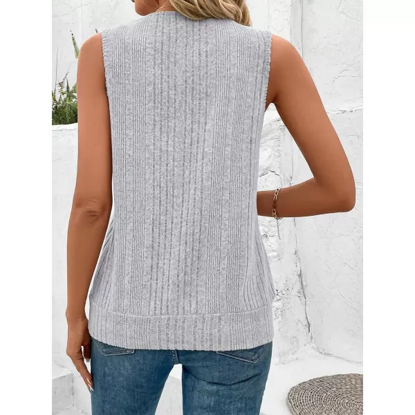 SweatyRocks Women's Casual Round Neck Tank Top Button Front Sleeveless Striped Shirt