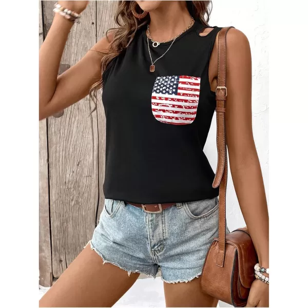 SweatyRocks Women's Casual Round Neck Tank Top Button Front Sleeveless Striped Shirt