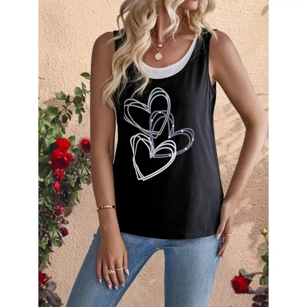 SweatyRocks Women's Casual Round Neck Tank Top Button Front Sleeveless Striped Shirt