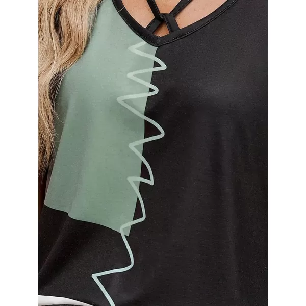 SweatyRocks Women's Casual Round Neck Tank Top Button Front Sleeveless Striped Shirt