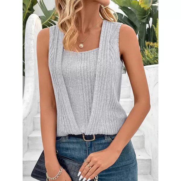 SweatyRocks Women's Casual Round Neck Tank Top Button Front Sleeveless Striped Shirt