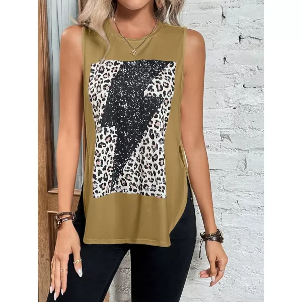 SweatyRocks Women's Casual Round Neck Tank Top Button Front Sleeveless Striped Shirt