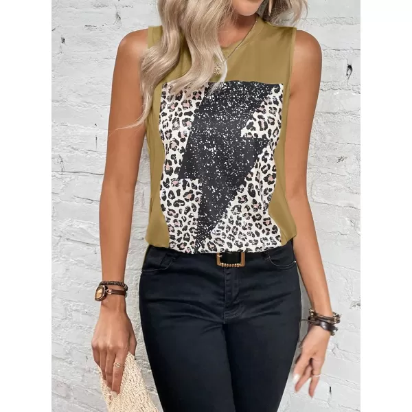 SweatyRocks Women's Casual Round Neck Tank Top Button Front Sleeveless Striped Shirt