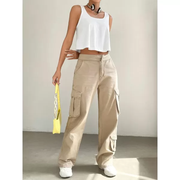 SweatyRocks Women's Casual Sleeveless Scoop Neck Top Basic Solid Loose Fit Crop Tank Top